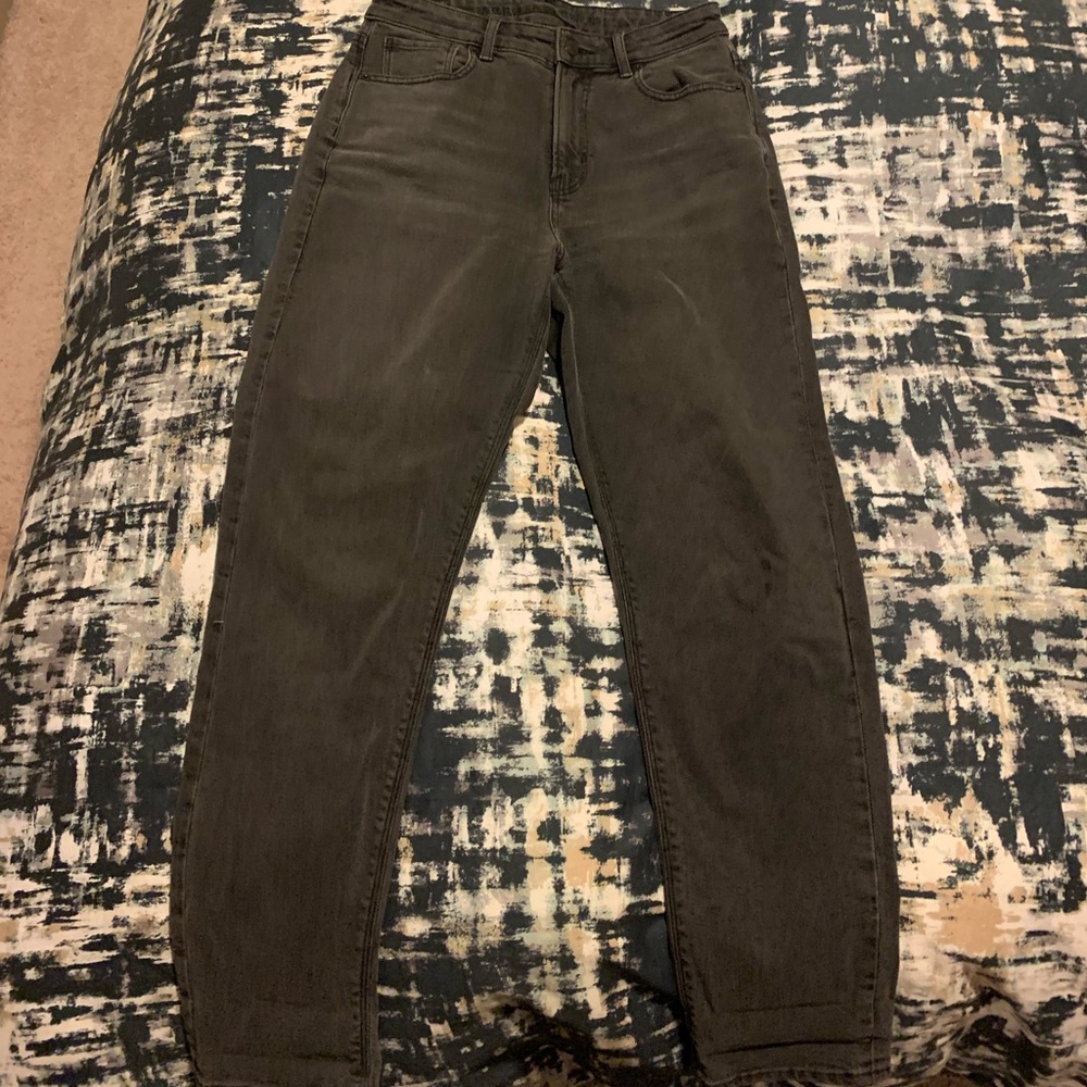 AE stretch mom jeans